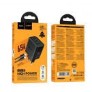 Hoco Vegglader & Kabel Dual USB-C og USB-A hurtiglader 65W - Svart thumbnail