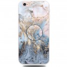 TPU Deksel med holder iPhone 6/6S - Blå Marmor thumbnail