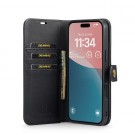 DG.Ming 2-i-1 Lommebok-deksel I Lær iPhone 16 svart thumbnail