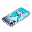 Fashion TPU Deksel for iPhone 16 - Blue Butterfly thumbnail