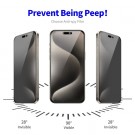 Enkay Hat-Prince Herdet Glass Privacy skjermbeskytter iPhone 15 pro max svart kant thumbnail