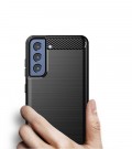 Tech-Flex TPU Deksel Carbon for Samsung Galaxy S21 FE 5G svart thumbnail