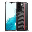 LC.IMEEKE PU-lær Deksel Karbonfiber Samsung Galaxy S22+ Plus 5G Svart thumbnail