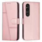 Lommebok deksel Stitching for Sony Xperia 1 VI Roségull thumbnail