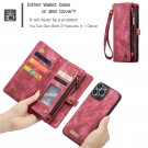 CaseMe 2-i-1 Lommebok deksel iPhone 15 Pro Max rød thumbnail