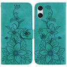 Lommebok deksel for Sony Xperia 10 VI - Blomster grønn thumbnail