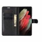 Lommebok deksel for Samsung Galaxy S21 Ultra 5G svart thumbnail