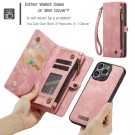 CaseMe 2-i-1 Lommebok deksel iPhone 16 Pro Max rosa thumbnail