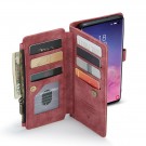 CaseMe retro multifunksjonell Lommebok deksel Samsung Galaxy S10 rød thumbnail