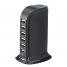 6-Port Rask Bordlader med USB-C 30W - svart thumbnail