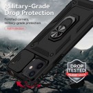 Tech-Flex TPU + PC Deksel med Ring Grep iPhone 12 Mini svart thumbnail