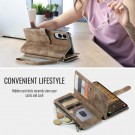 CaseMe multifunksjonell Lommebok deksel Samsung Galaxy S25 Edge 5G brun thumbnail