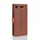 Lommebok deksel for Sony Xperia XZ1 brun thumbnail
