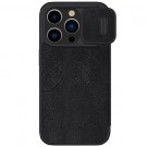 Nillkin Qin Pro flip deksel Camshield for iPhone 14 Pro Max svart thumbnail