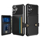Hybrid TPU + PC Deksel med kortlomme iPhone 16 Plus svart thumbnail