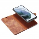 DG.Ming 2-i-1 Lommebok-deksel I Lær Samsung Galaxy S21 FE 5G brun thumbnail