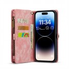 CaseMe 2-i-1 Lommebok deksel iPhone 15 Pro Max rosa thumbnail