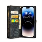 CaseMe 2-i-1 Lommebok deksel iPhone 15 Pro Max svart thumbnail