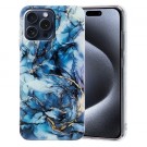Fashion TPU Deksel for iPhone 16 Pro Max - blå Marmor thumbnail