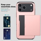 Kalebol Hybrid TPU + PC Deksel plass til kort iPhone 17 Pro Max Roségull thumbnail