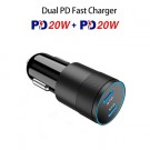 Eazy dobbel billader PD 3.0 USB-C 40W - Svart thumbnail