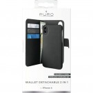 Puro 2-i-1 Magnetisk Lommebok-deksel iPhone X/XS svart thumbnail