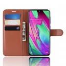 Lommebok deksel for Samsung Galaxy A40 brun thumbnail