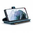 CaseMe retro multifunksjonell Lommebok deksel Samsung Galaxy S21 FE 5G blå thumbnail