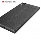 Tech-Flex TPU Deksel med PU-lær mønster Sony Xperia XA1 Plus svart thumbnail