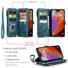 CaseMe multifunksjonell Lommebok deksel iPhone 16 Pro Max blå thumbnail