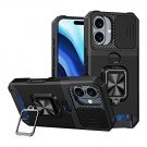 Tech-Flex TPU + PC Deksel med Ring Grep og plass til kort iPhone 16 svart thumbnail
