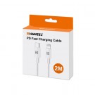 HAWEEL USB-C til USB-C 25W Hurtiglader kabel 2m - Hvit thumbnail