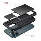Hybrid TPU + PC Deksel plass til kort iPhone 13 Pro Max svart thumbnail