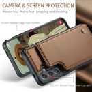 CaseMe Deksel med kortlomme Samsung Galaxy S25 5G brun thumbnail