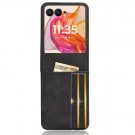 Tech-Flex TPU Deksel med PU-lær plass til kort Motorola Razr 50 Ultra 5G svart thumbnail