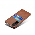 Tech-Flex TPU Deksel med PU-lær plass til kort Galaxy S22+ plus 5G brun thumbnail