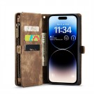 CaseMe 2-i-1 Lommebok deksel iPhone 14 Pro brun thumbnail