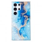 Fashion TPU Deksel for Samsung Galaxy S23 Ultra 5G - Blå Marmor thumbnail
