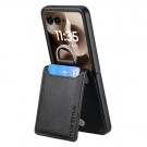 Tech-Flex TPU Deksel med PU-lær plass til kort Motorola Razr 60 Ultra 5G svart thumbnail