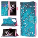 Lommebok deksel for Samsung Galaxy S22 Ultra 5G - Rosa blomster thumbnail
