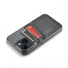 Fierre Shann TPU Deksel med PU-lær plass til kort iPhone 14 svart thumbnail