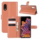 Lommebok deksel for Samsung Galaxy XCover Pro brun thumbnail