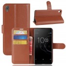 Lommebok deksel for Sony Xperia XA1 Plus brun thumbnail