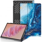 Deksel Tri-Fold Smart til Lenovo Tab Plus - Blå Marmor thumbnail