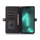 Lommebok deksel retro Multifunksjonell med Glidelås iPhone 14 Pro Max svart thumbnail