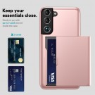 Hybrid TPU + PC Deksel plass til kort Samsung Galaxy S25+ plus 5G Roségull thumbnail