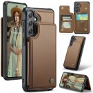 CaseMe Deksel med kortlomme Samsung Galaxy S25 5G brun thumbnail