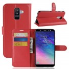 Lommebok deksel for Samsung Galaxy A6 plus (2018) rød thumbnail
