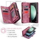 CaseMe 2-i-1 Lommebok deksel Samsung Galaxy S23 FE 5G rød thumbnail