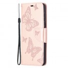 Lommebok deksel for Samsung Galaxy S21 5G roségull butterfly thumbnail